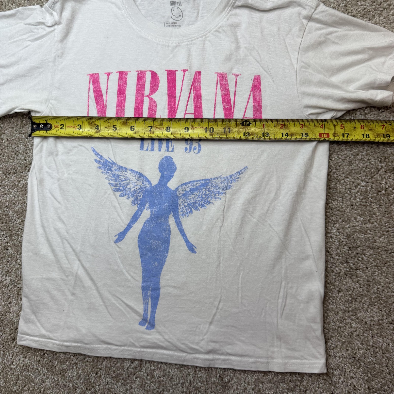 Nirvana Shirt Mens 2XS White Live 93 Angel Graphic Tee T-Shirt Rock Band Music gallery