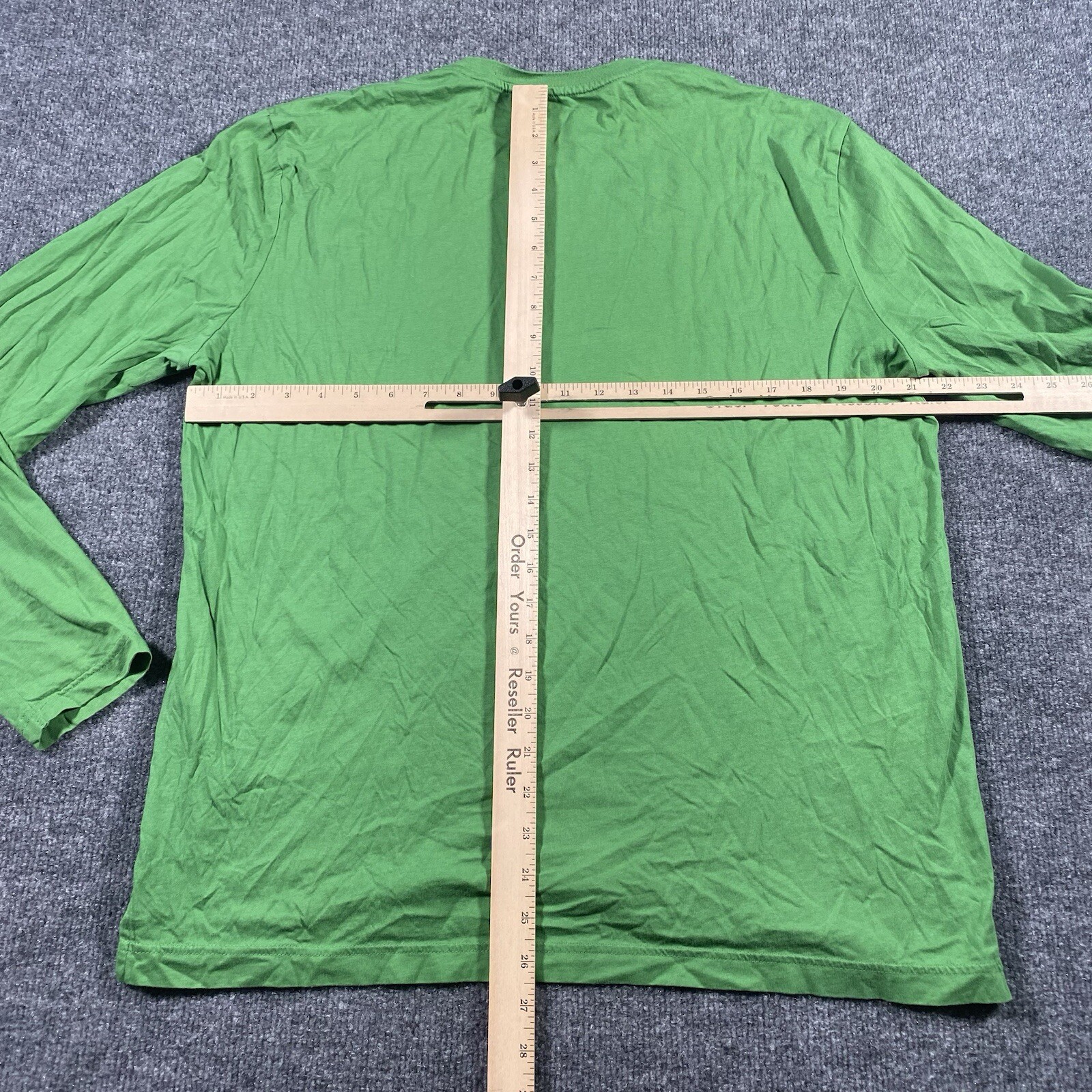 Apple Mens Large Long Sleeve Green Shirt Crew Neck Soft Cotton Lightweight gallery