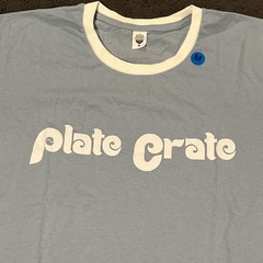 Baseball Plate Crate Blue and White trim Short Sleeve T-Shirt adult unisex M