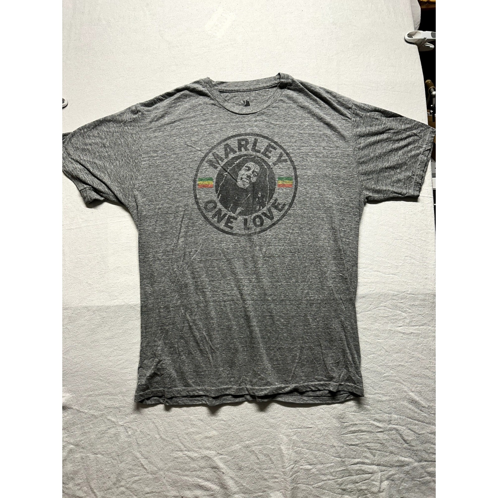 Zion Bob Marley One Love Graphic T Shirt Size XL Gray Reggae Rootswear gallery