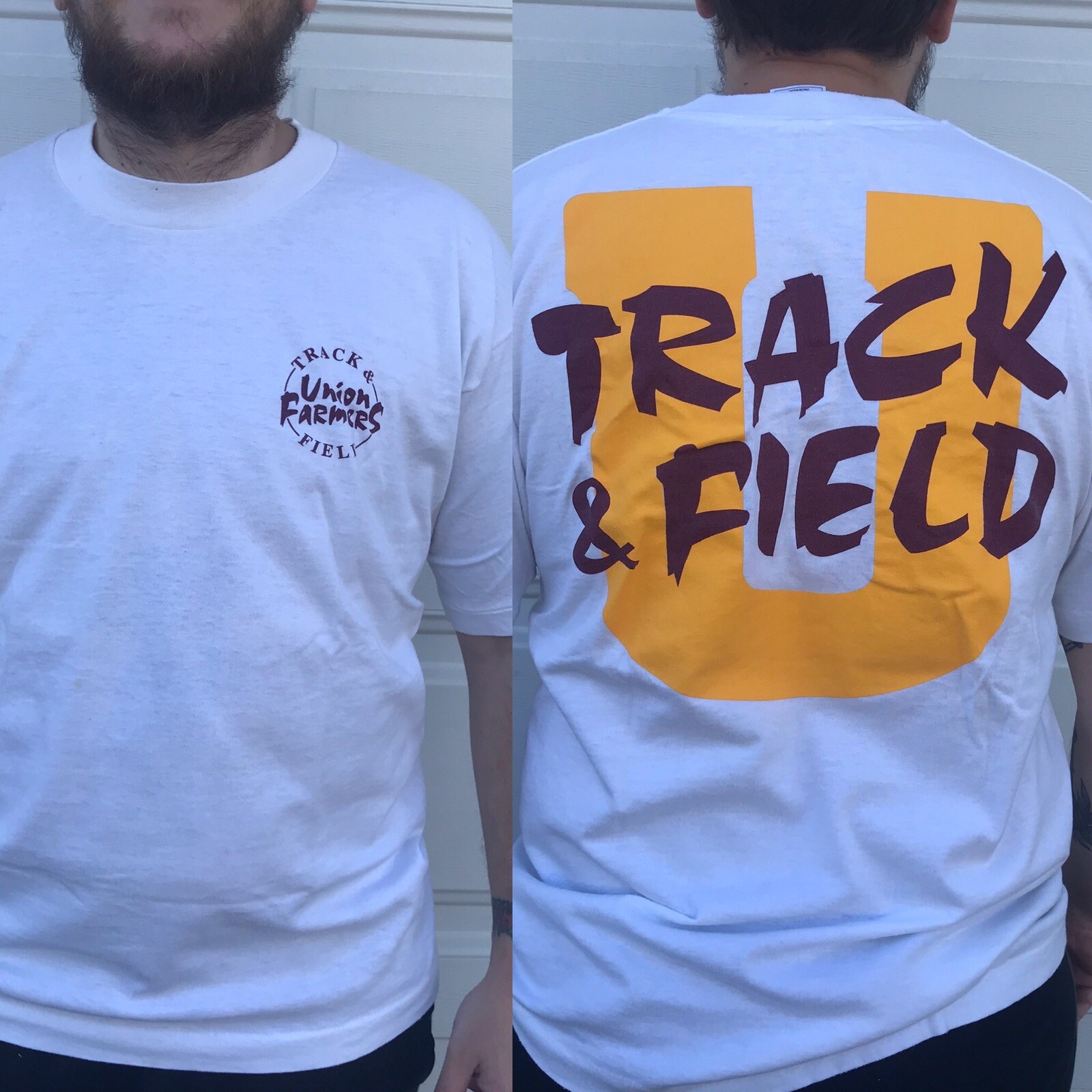 Union Township Farmers Sports Highschool 90s VTG Track And Field Tee large L gallery