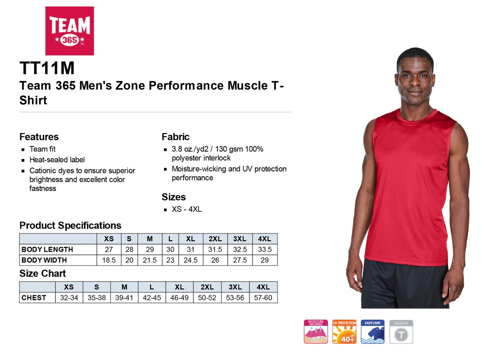 Team 365 T-Shirts Mens Zone Performance Muscle T-Shirt TT11M gallery