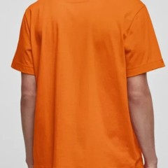 MODE OF ONE Solid Voltage Orange T-Shirt Regular Fit Cotton Lightweight L