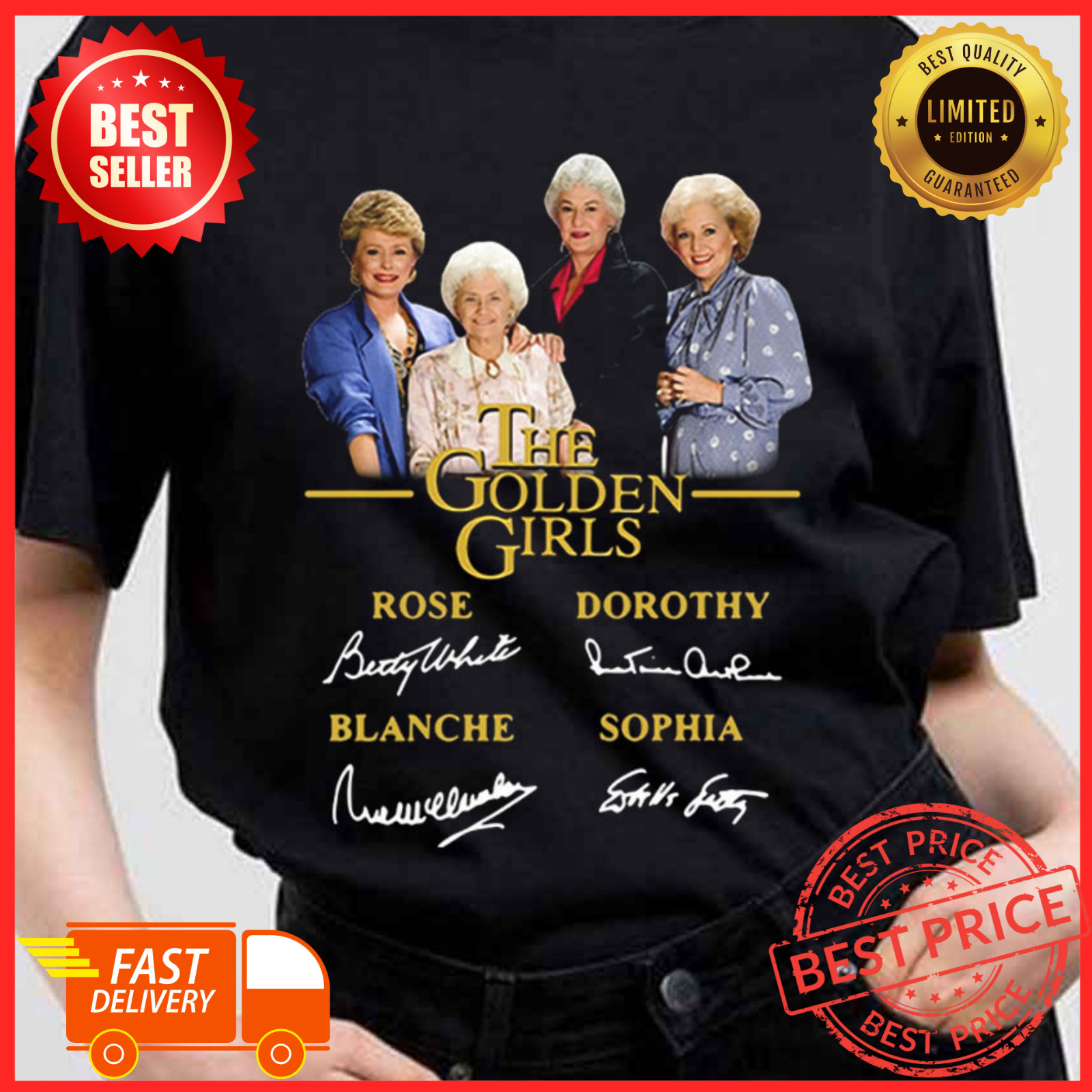 THE GOLDEN GIRLS SIGNATURE movie film TEE SHIRT PN1143