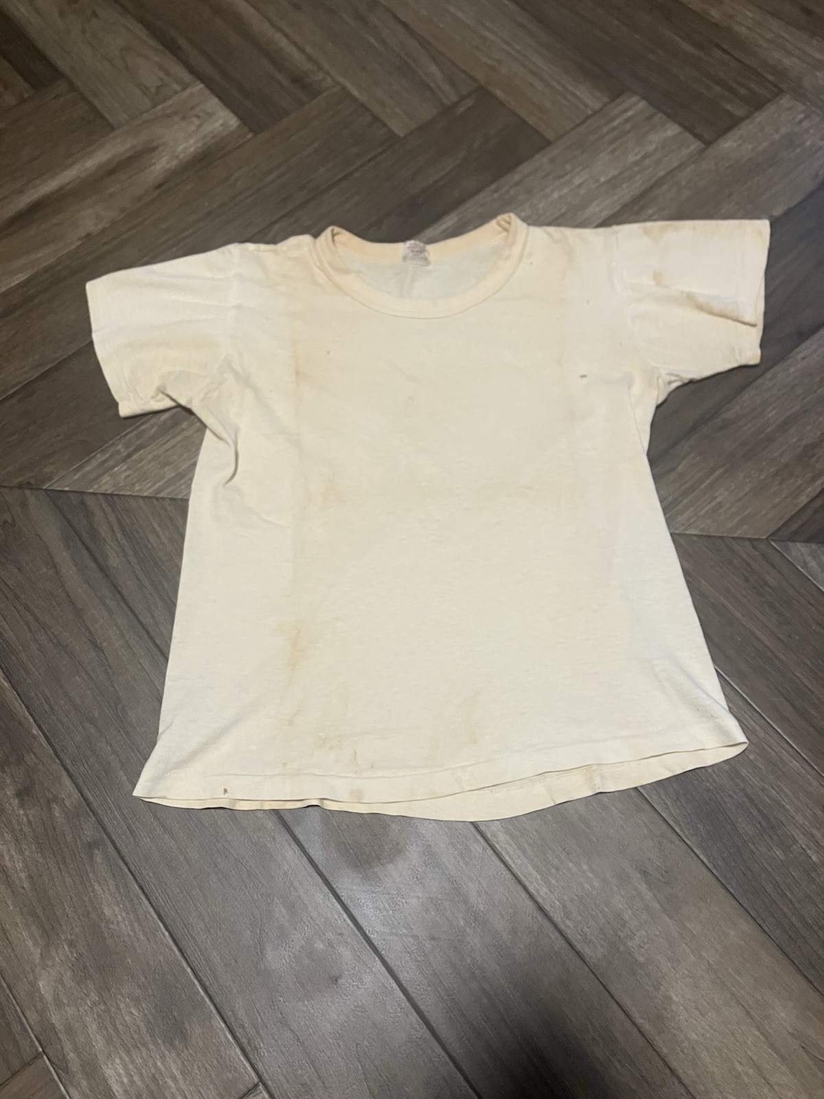 Vintage 50s BVD T Shirt Cotton Sz 18 Distressed Patina gallery