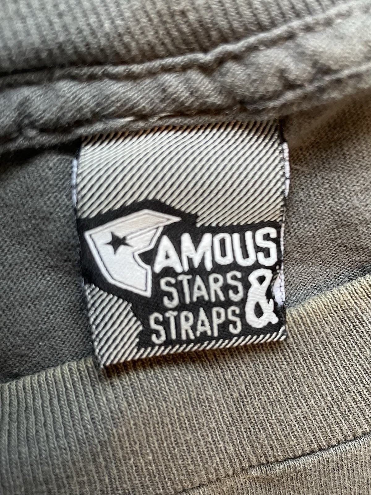 Vintage Y2K Famous Stars & Straps Shirt Mens Large Grey “Stained” F Logo 2000s gallery