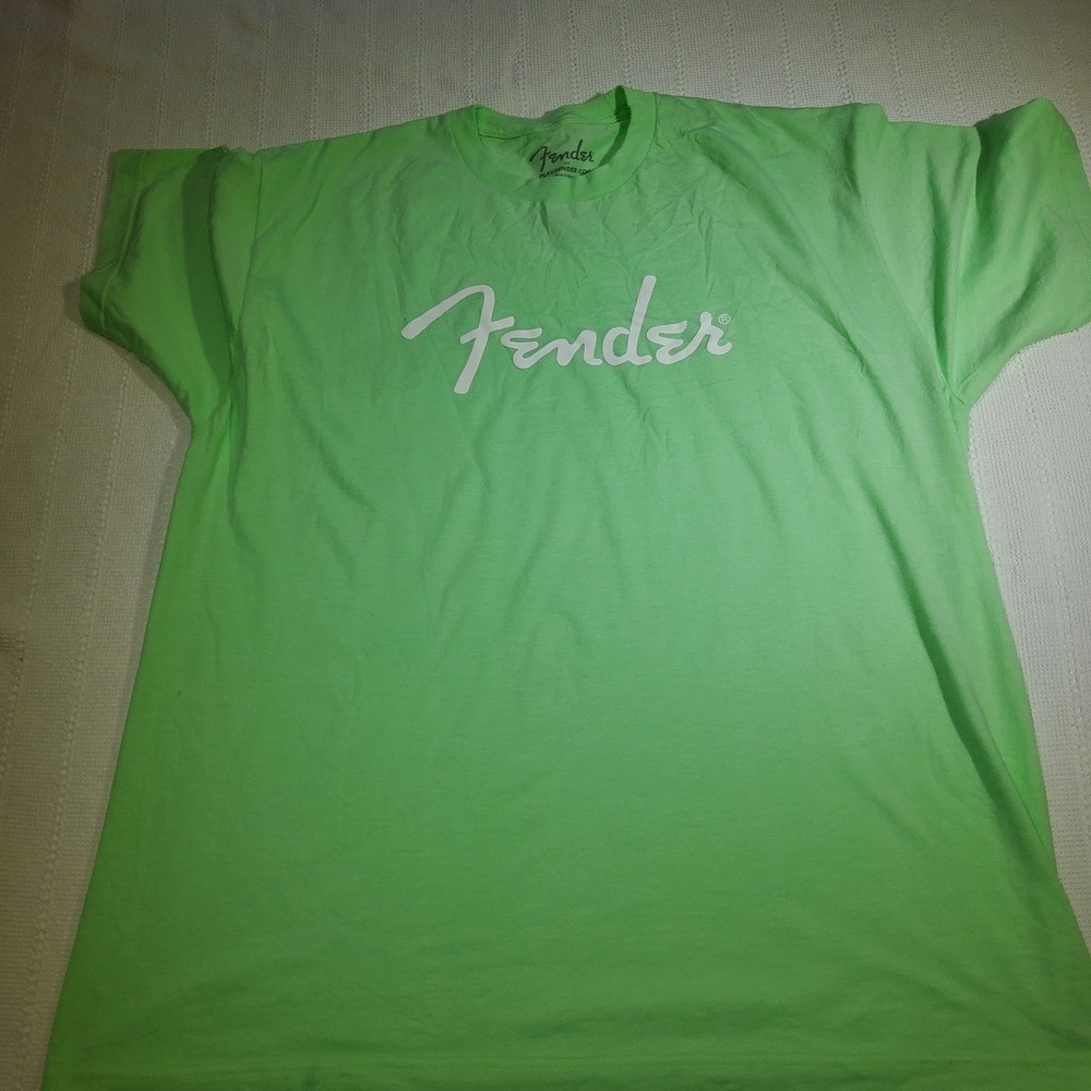 Fender Lime Green Short Sleeve Tee Size XL gallery