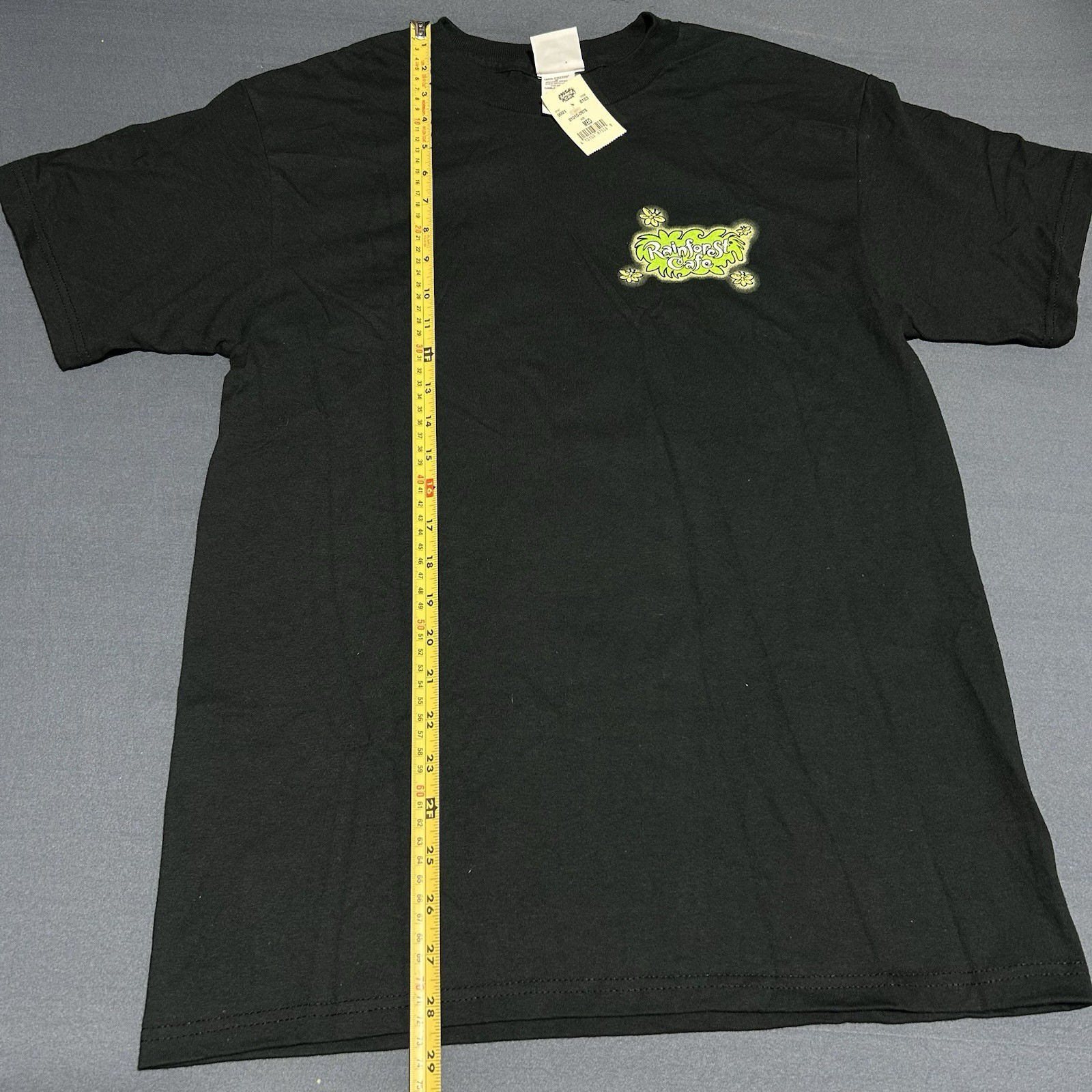 Vintage NWT Rainforest Cafe Frog T-Shirt Mens Medium Black Graphic 90s Y2K gallery