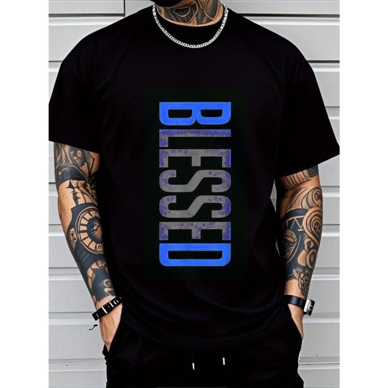 Men's Plus Size Casual Crew Neck T-Shirt - Geometric-Pattern, Smooth Cotton gallery