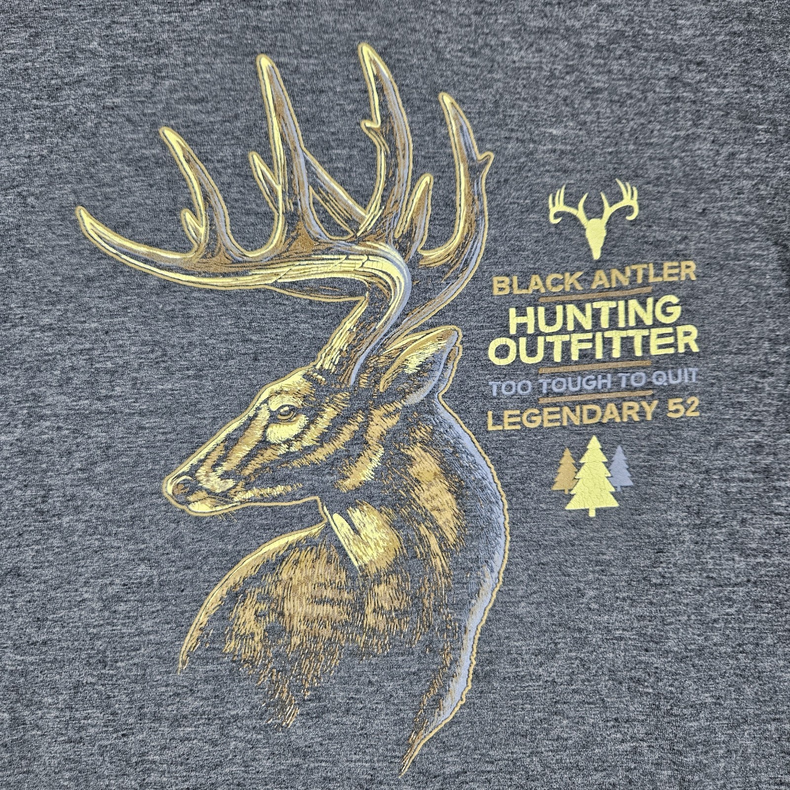 Black Antler Hunting T-Shirt Mens M Too Tough To Quit Gray Legendary 52 Outdoor gallery