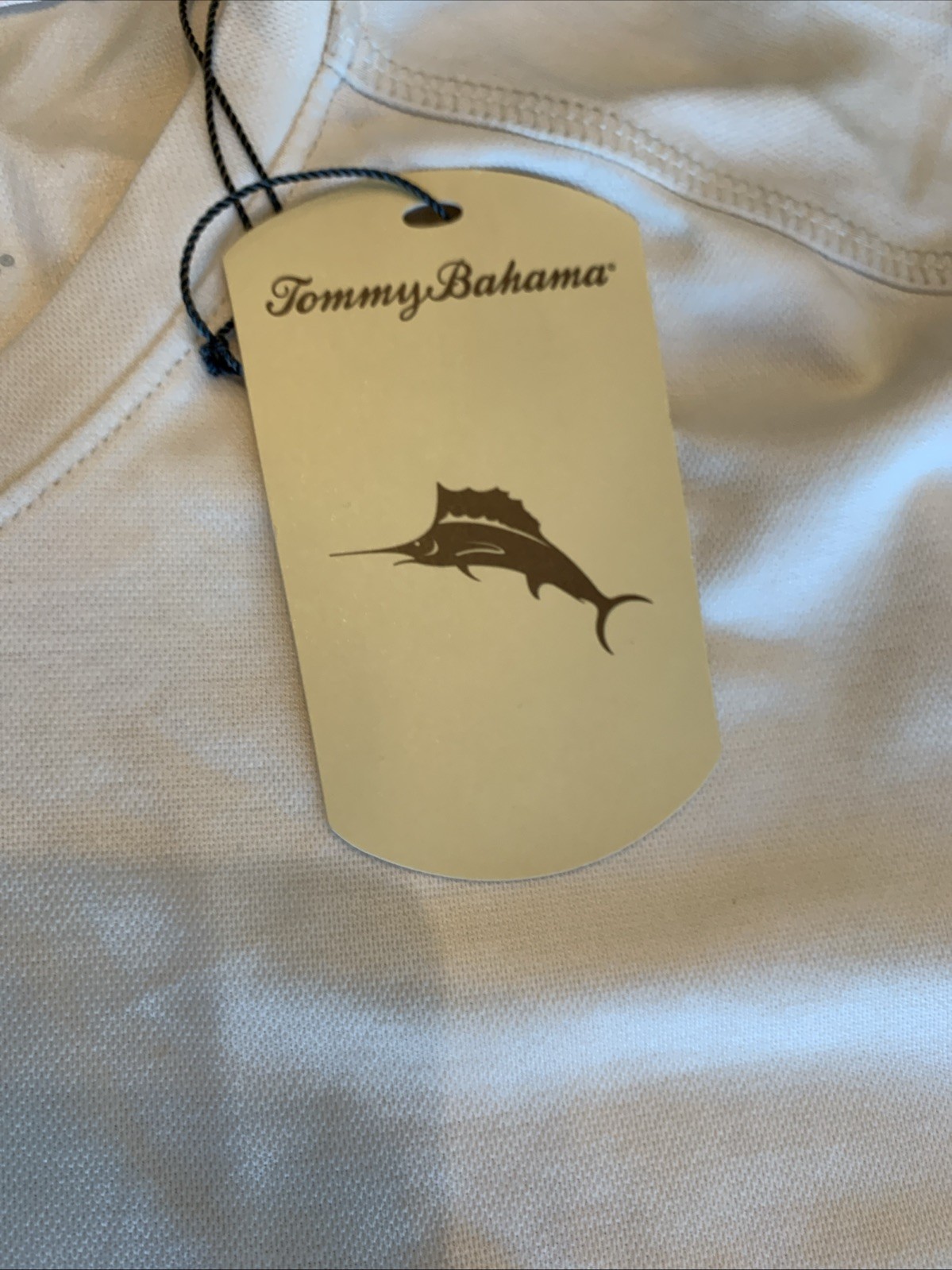 Tommy Bahama SZ L Mens SS Tshirt Coconut Cream Performance Poly Cotton NWT $64.5 gallery