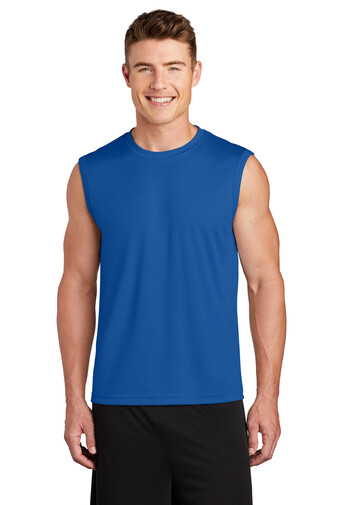 Sport Tek Sleeveless Posi Charge Competitor T Shirt Black True Royal ST352 gallery
