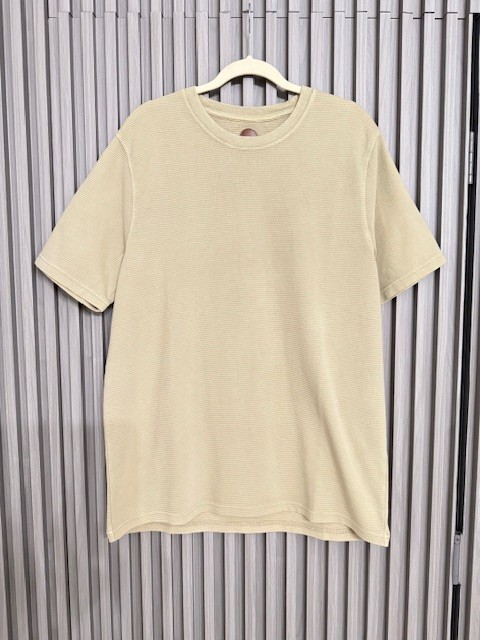 Common People Men Olive Textured T-Shirt Fine Striped Texture Size L New gallery