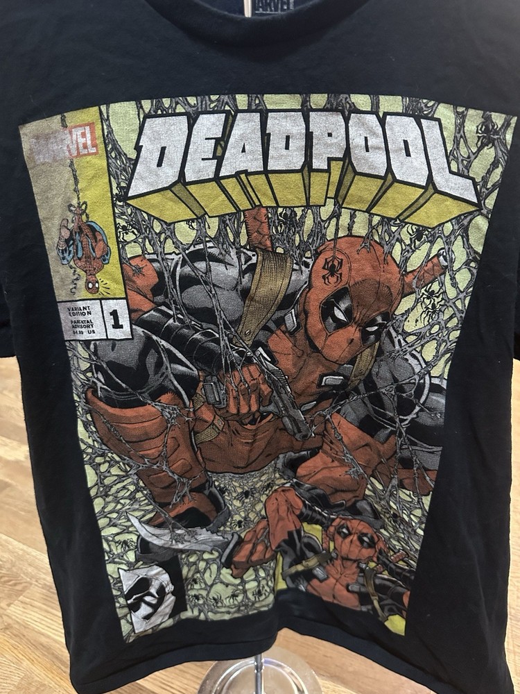 Marvel Deadpool Comic Cover Graphic T Shirt Black Variant Edition Mens Medium