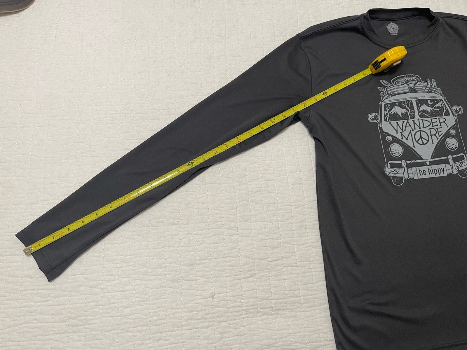 Wander More Camping Outdoor Mountain Hiking River Long Sleeve 100% Polyester Tee gallery
