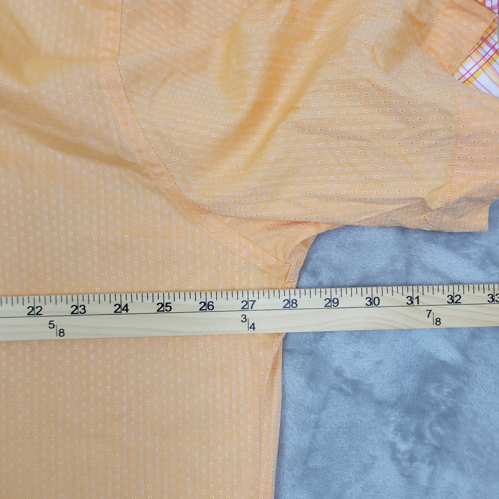 Maceoo Mens 4XL Orange Geometric Short Sleeve Shirt Casual Italian Cottton gallery