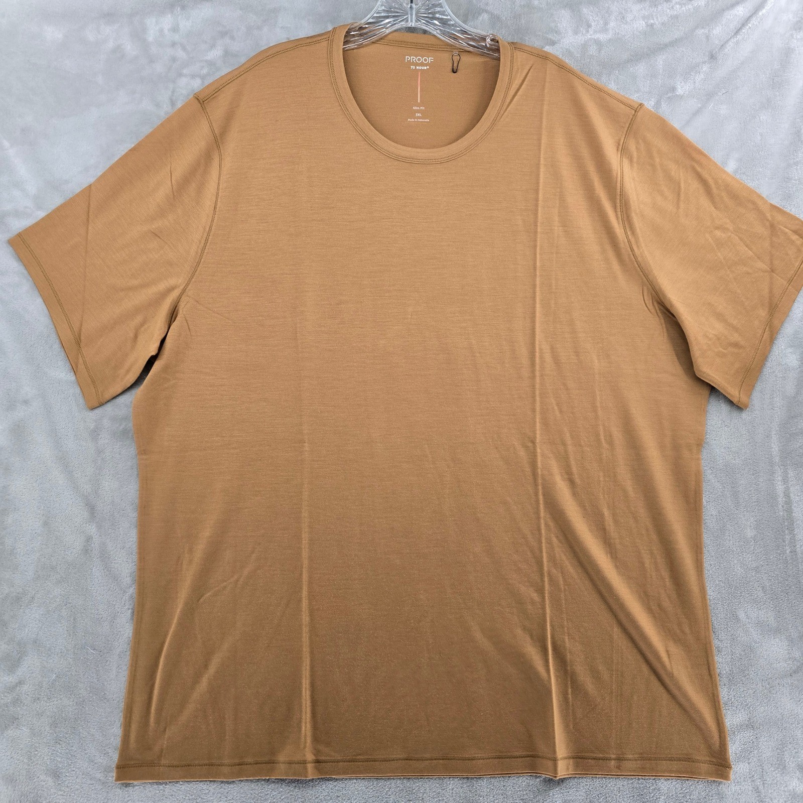 Proof 72 Hour Merino T-Shirt Mens 3XL Brown Slim Fit Short Sleeve Tee NEW gallery