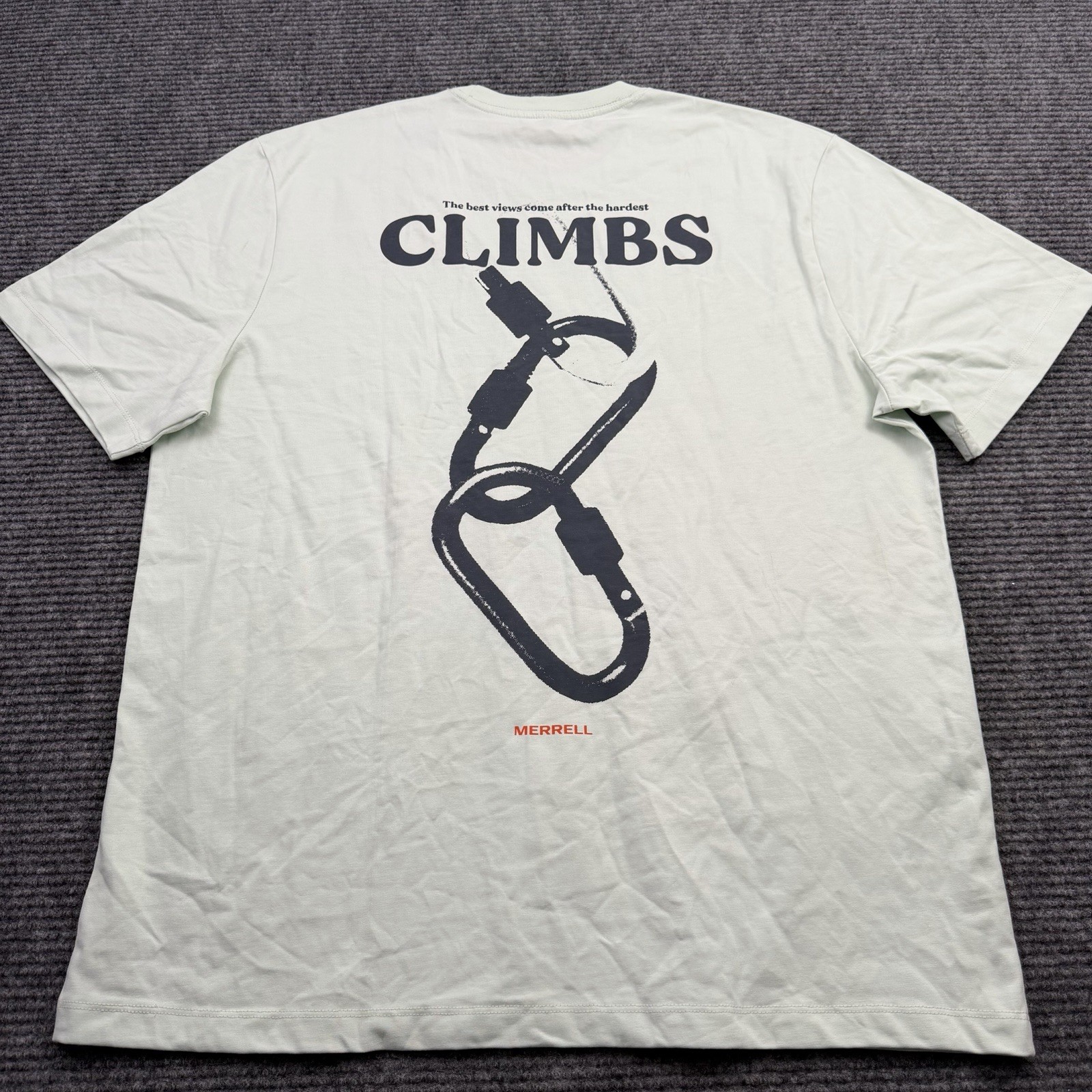 Merrell Climbing Graphic T-shirt Men’s Size XL Mint Green Cotton NWT MSRP $39 gallery