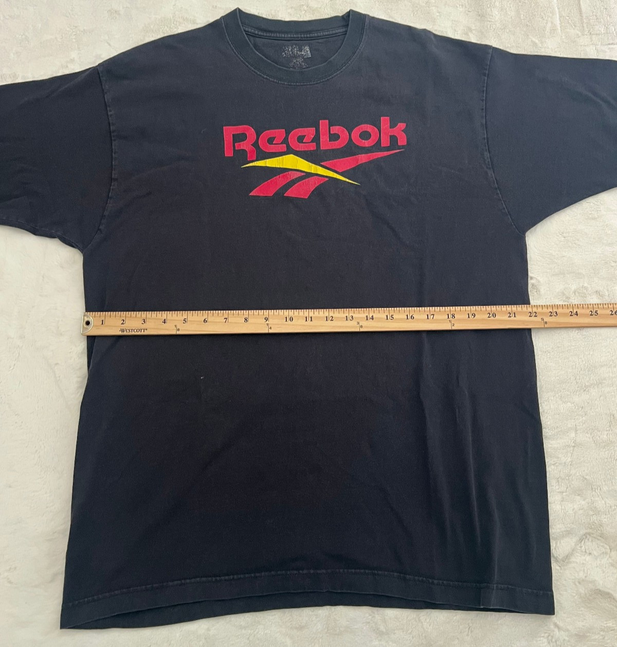Reebok T Shirt Mens 2XL Black Red Vector Logo Short Sleeve Athletic Tee Shirt 2X gallery