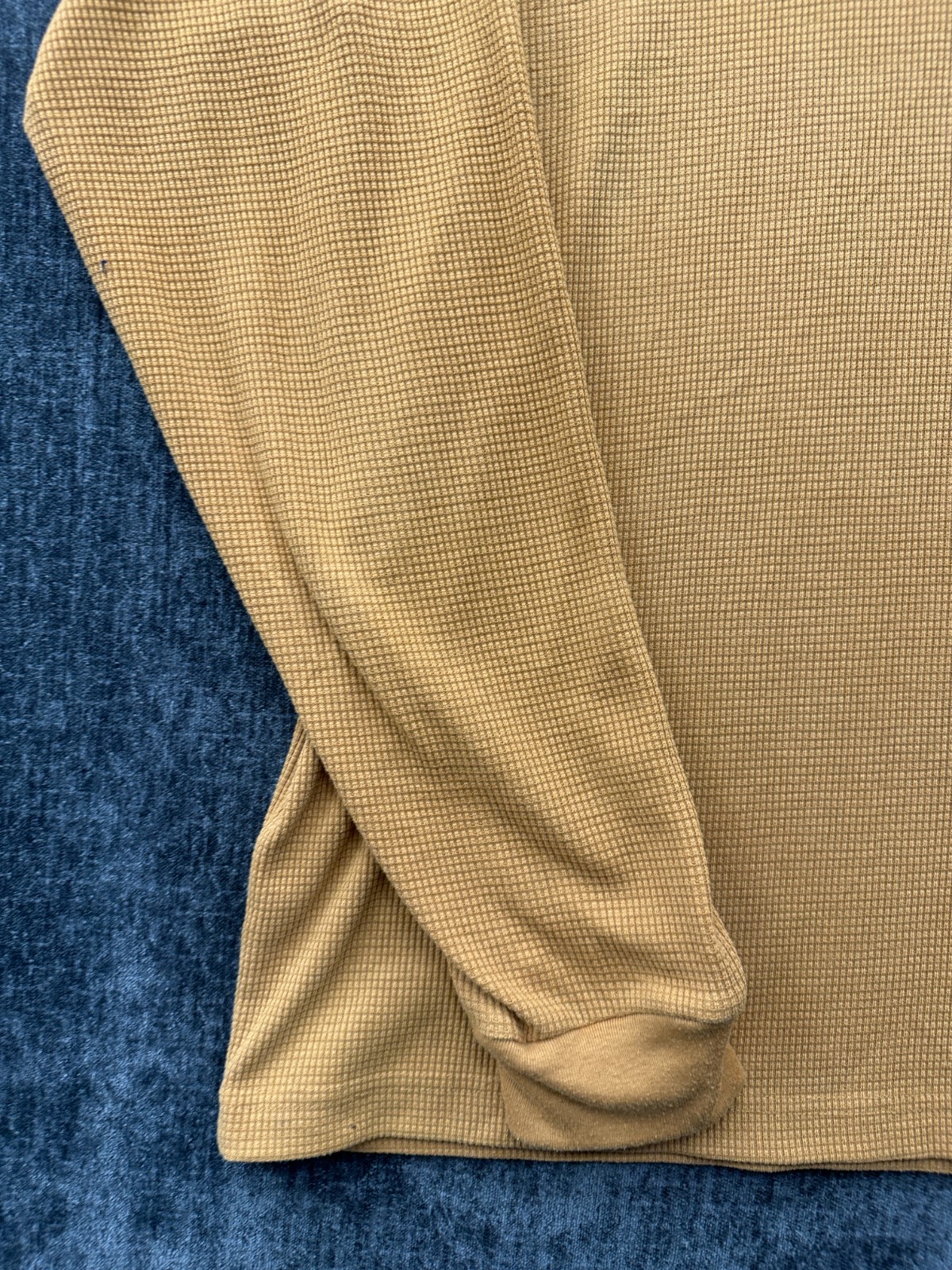 R+L Luxury Thermal Shirt Mens XL Beige Heavyweight Waffle Knit Ribbed Cuffs gallery