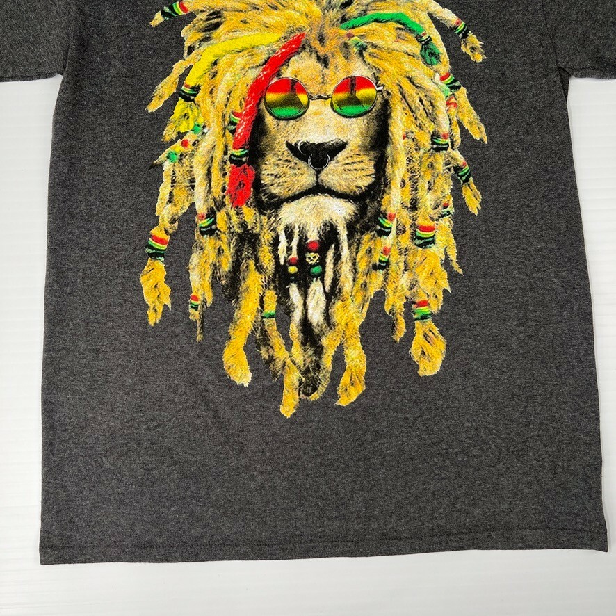 2 Monkeys Shirt Men Medium Reggae Lion Rasta Dread Sunglass Work Party Core Ex gallery