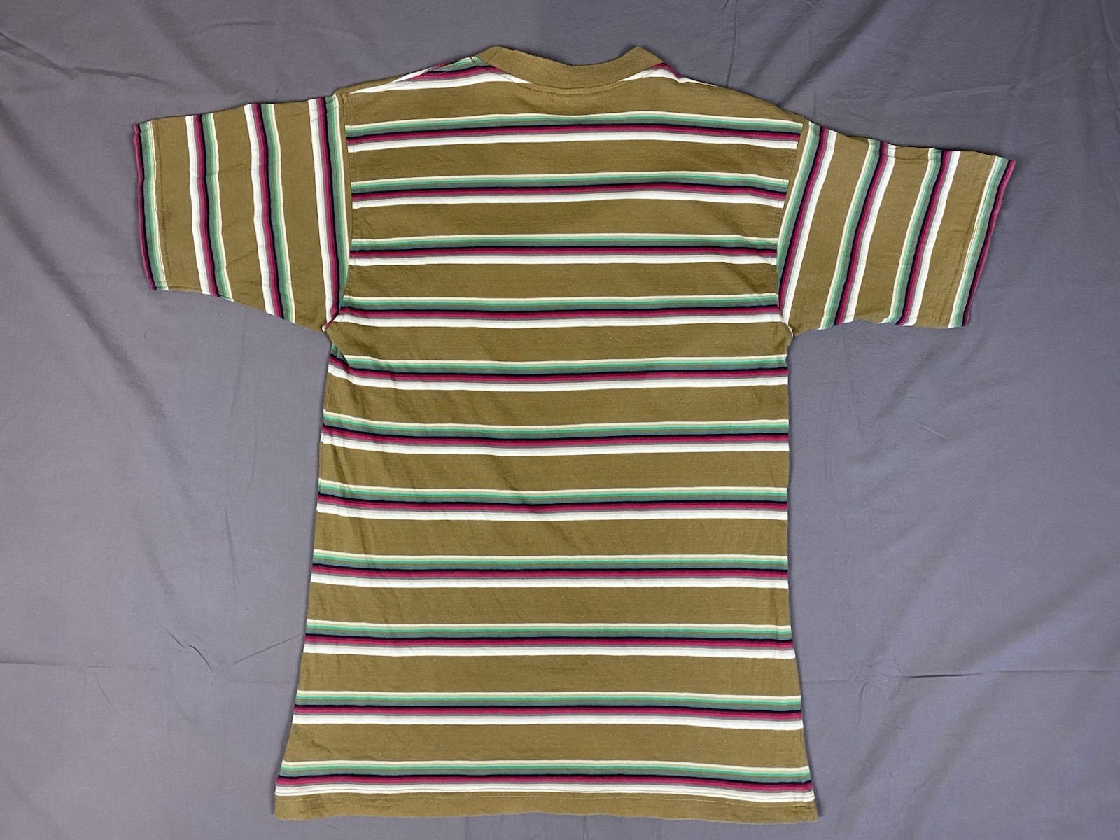 Vintage Hang Ten T Shirt Mens Small Multicoloured Striped Logo Casual Surf Skate gallery