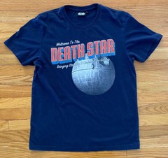 VTG Y2K Star Wars Welcome To The Death Star Navy Blue T Shirt SZ L