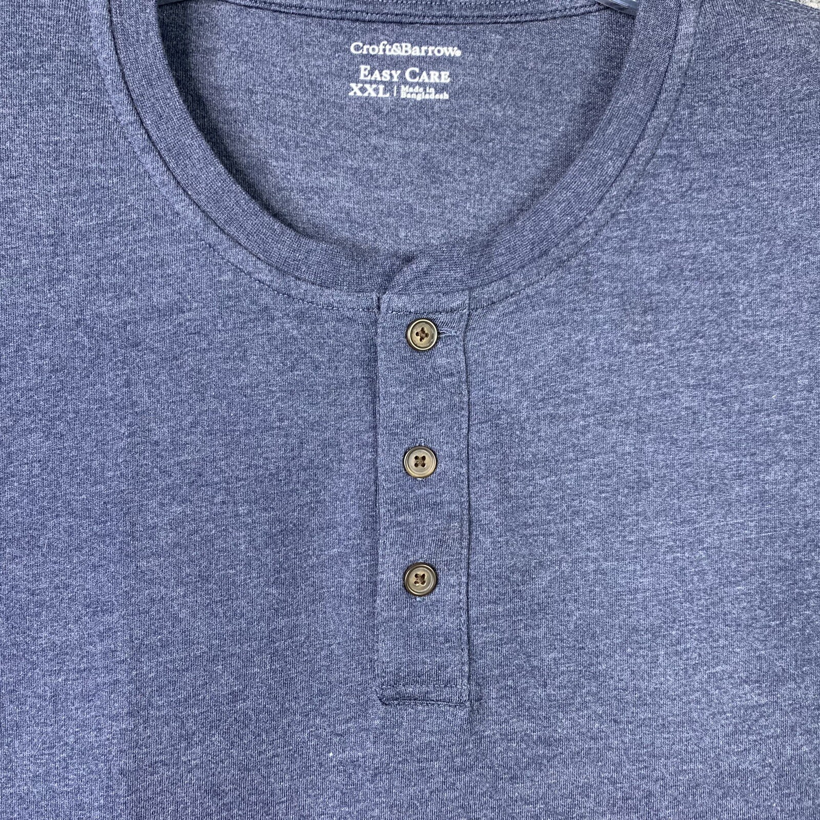 Croft & Barrow Easy Care Henley Long Sleeve Knit Top Men XXL Blue gallery