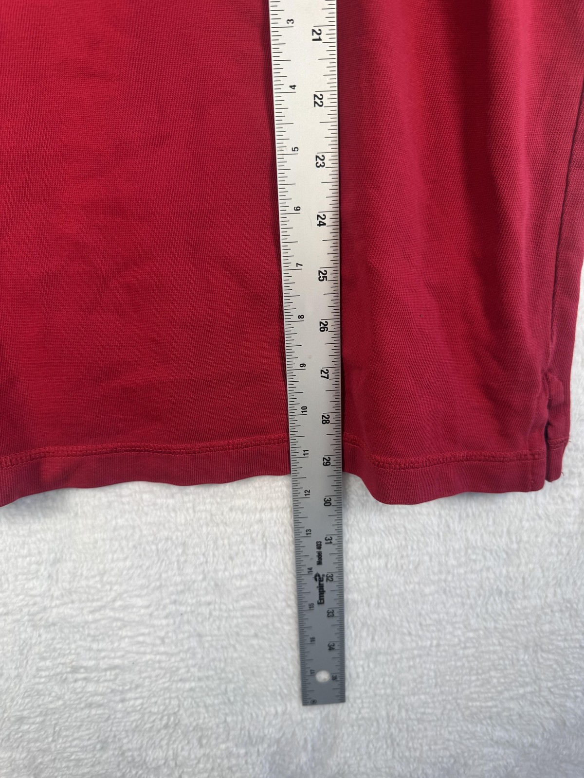 Lands' End Shirt Mens Large Red Long Sleeve Mock Neck 1/2 Zip Casual Top gallery