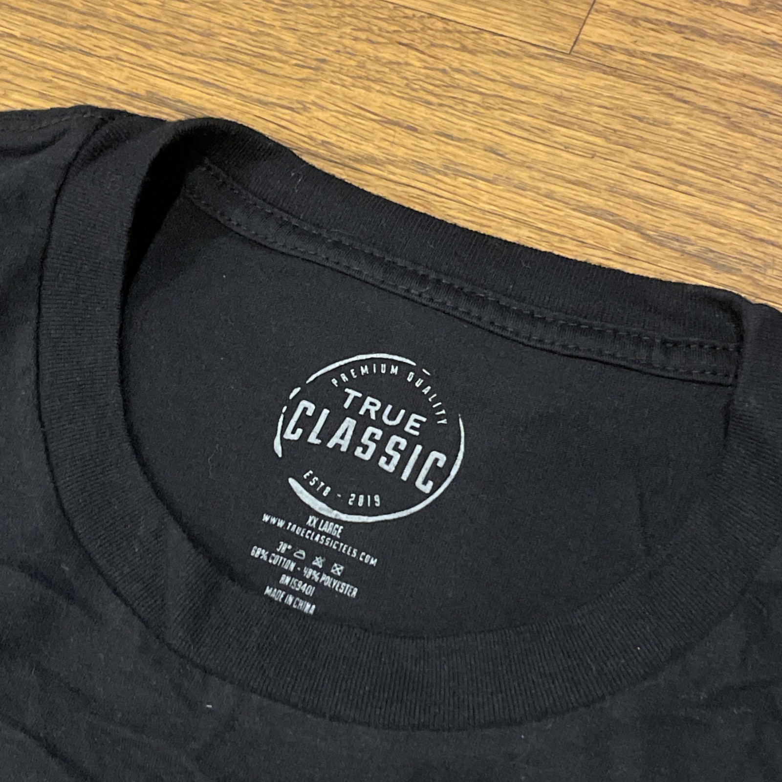 True Classic Premium Quality Crew Neck Tee T Shirt Mens BLACK XXL 2XL gallery