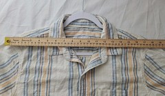 American Eagle Men’s Collared T-Shirt Medium Blue & Yellow Striped