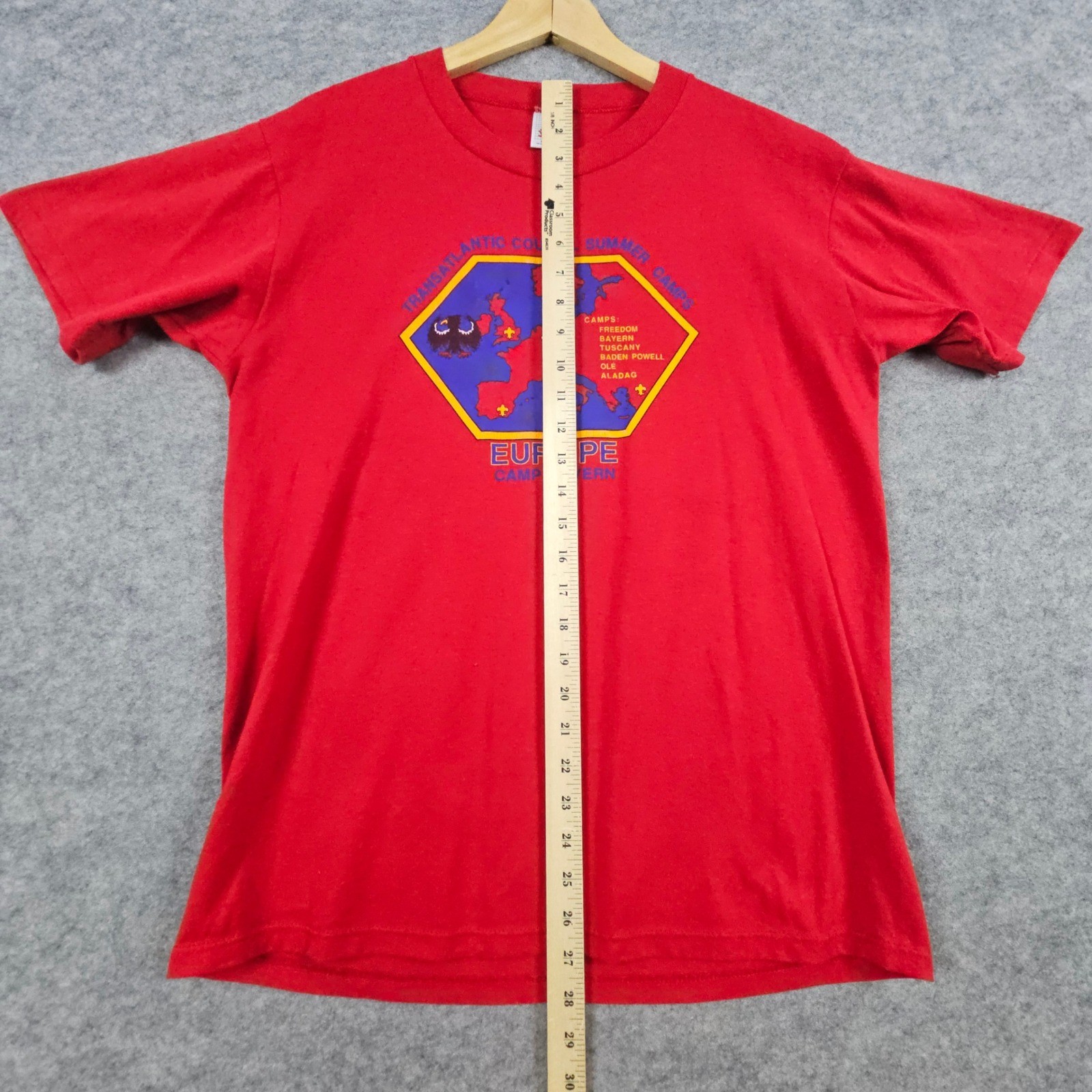 Vintage Jerzees Transatlantic Council Summer Camps Europe T-Shirt Men's Size L gallery