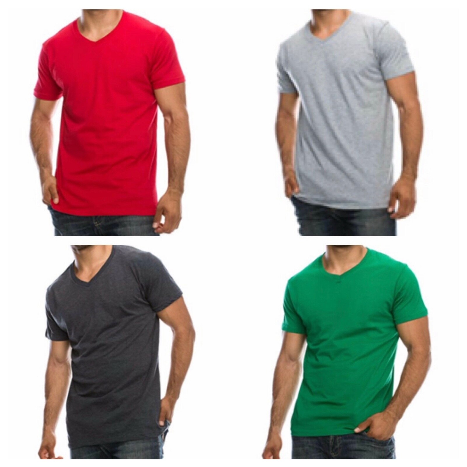 Mens T-Shirt 1, 3, 6 PACK Lot Crew Neck V-Neck Plain Casual Straight Fit Outdoor gallery