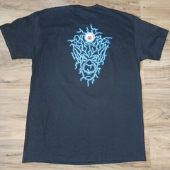 Vintage 90s Wayne Damage Gargoyle Eye Double Sided Black T Shirt Size Large L