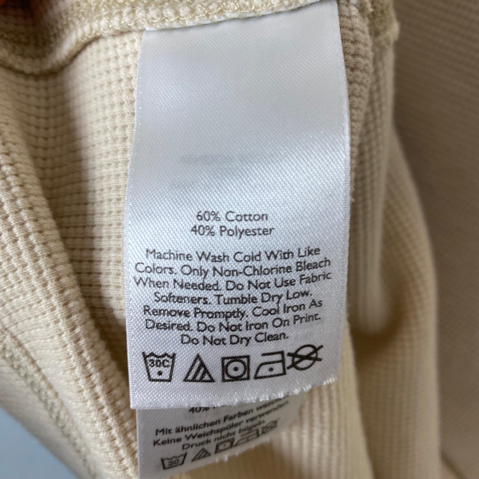 Eddie Bauer Outdoor Waffle Knit Thermal Crew Neck Shirt Mens XL Tan gallery