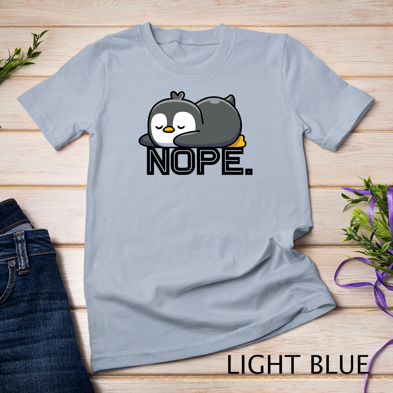 Nope Not Today Lazy Penguin Lazy Animal Lover Cute Gift T-Shirt Unisex T-shirt gallery