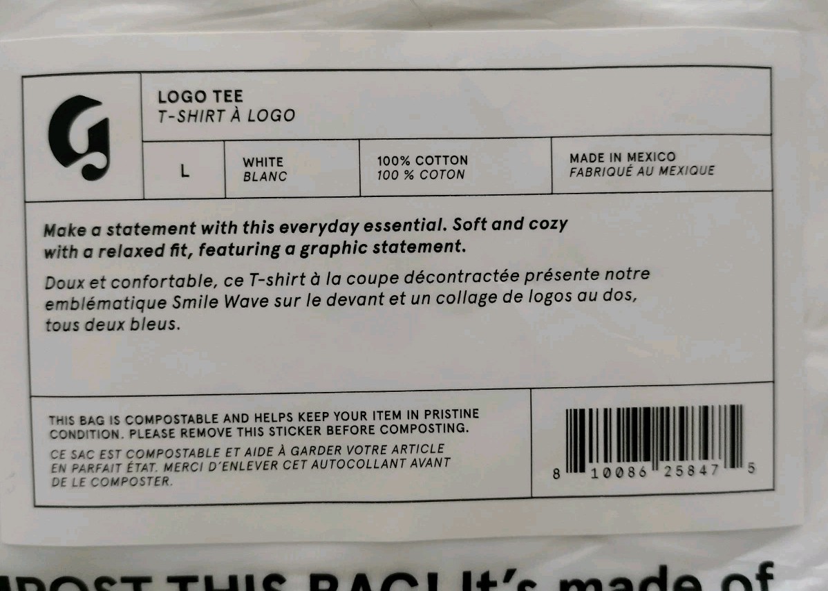 Limited Edition GLOSSIER Logo Tee T-Shirt Size L/Large White w/Blue Graphics NIP gallery