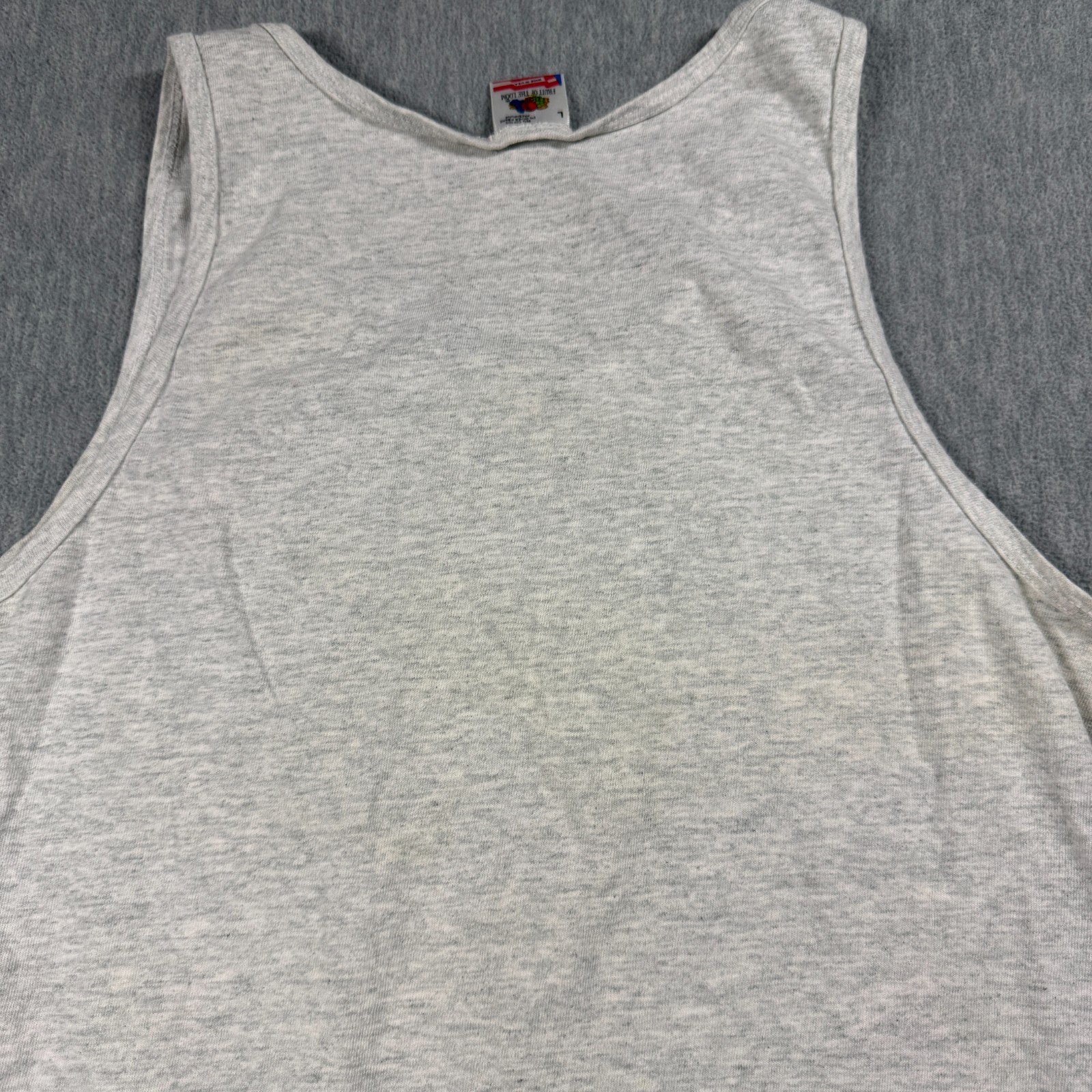 Fruit of the Loom Tank Top Mens L Gray Solid Blank Basic Undershirt Crew Made US gallery