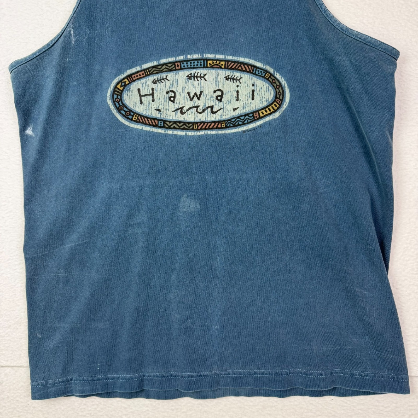 Hawaii Tank Top Shirt Mens Medium Alstyle Apparel Activewear Blue gallery