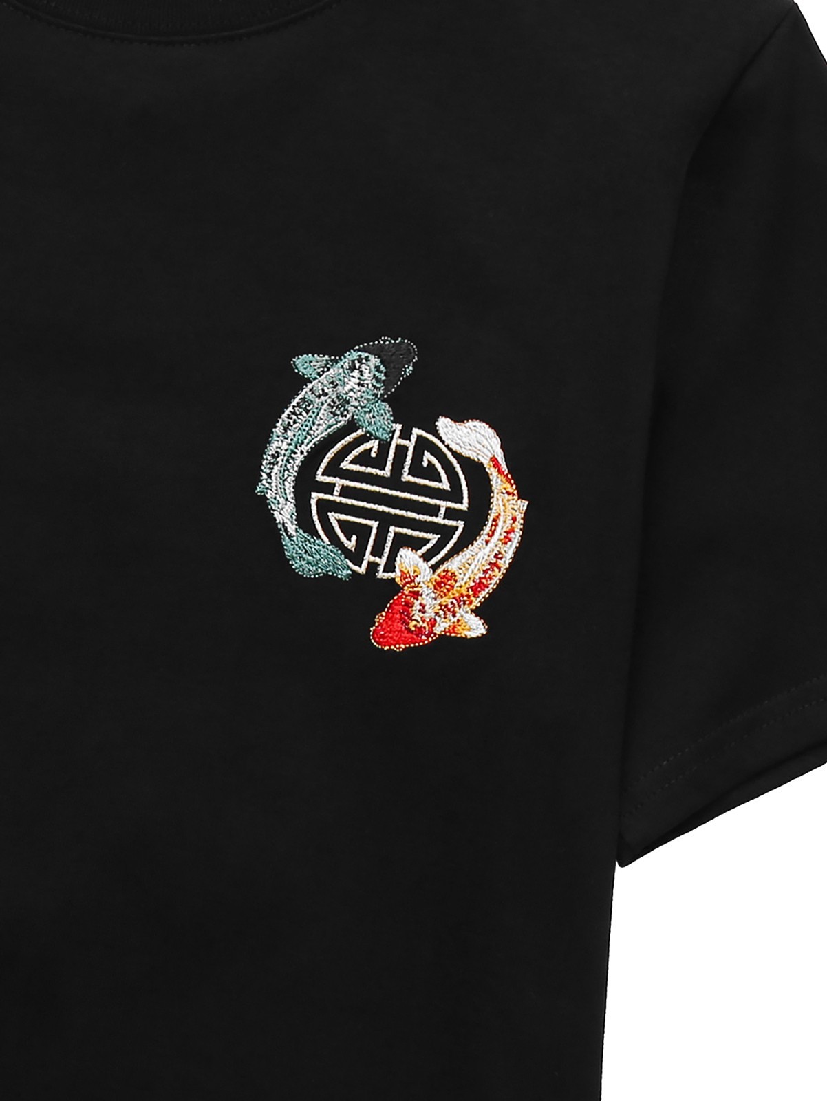 Niepce Japanese Streetwear Embroidery T-shirt Koi Graphic Tee for Men gallery
