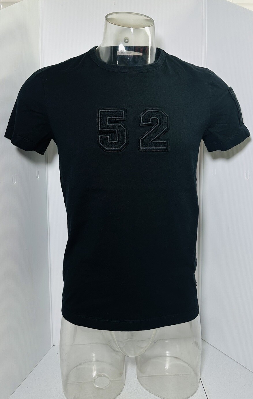 Moncler 52 M Black Cotton Jersey T-Shirt Size M