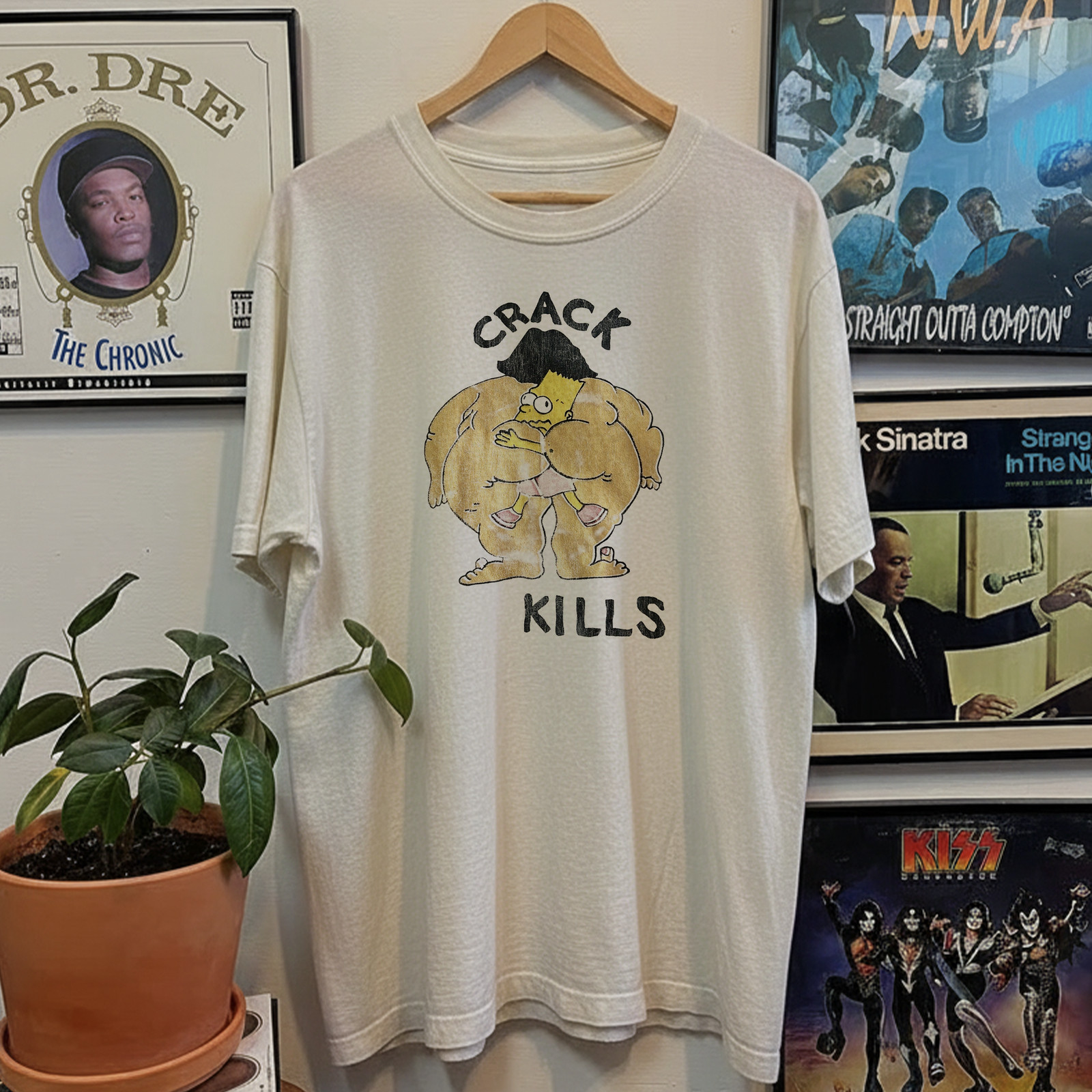 Bart Simpson Crack Kills Aged T-Shirt White XL gallery