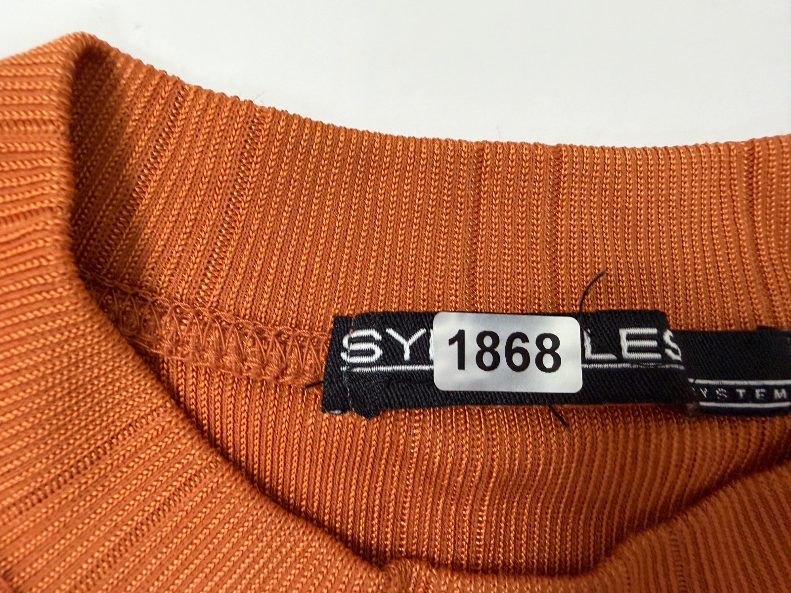 Vintage 90s Y2K Ribbed Shirt Men Large Silky Stretchy Polyester Burnt Orange gallery