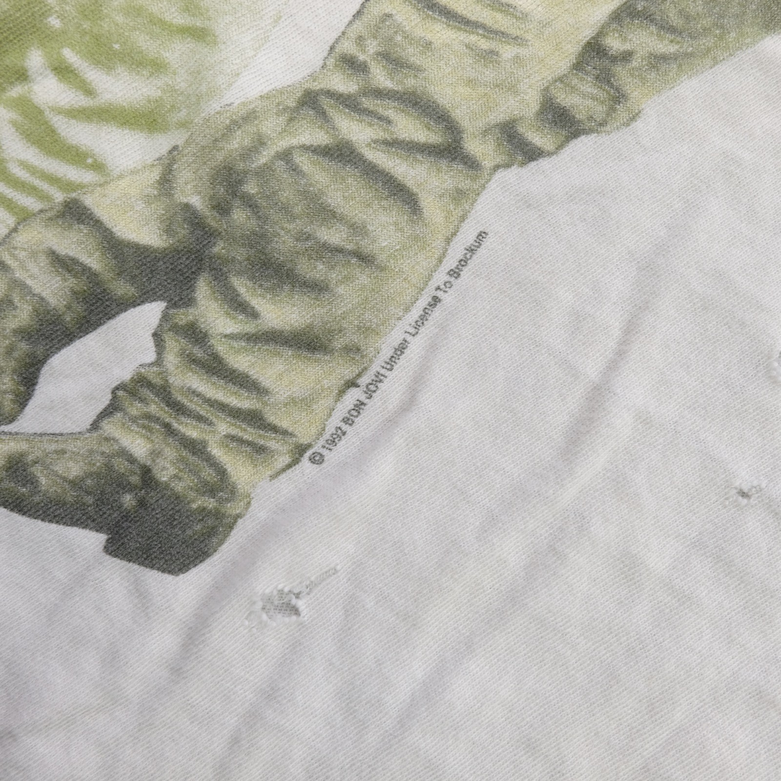 Rare VTG BROCKUM Bon Jovi Keep The Faith 1992 Album Tour T Shirt 90s White OSFA gallery