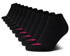 10 Pack Womens Athletic Socks, Lightweight Low Cut, Running, Black 2, Size 4-9