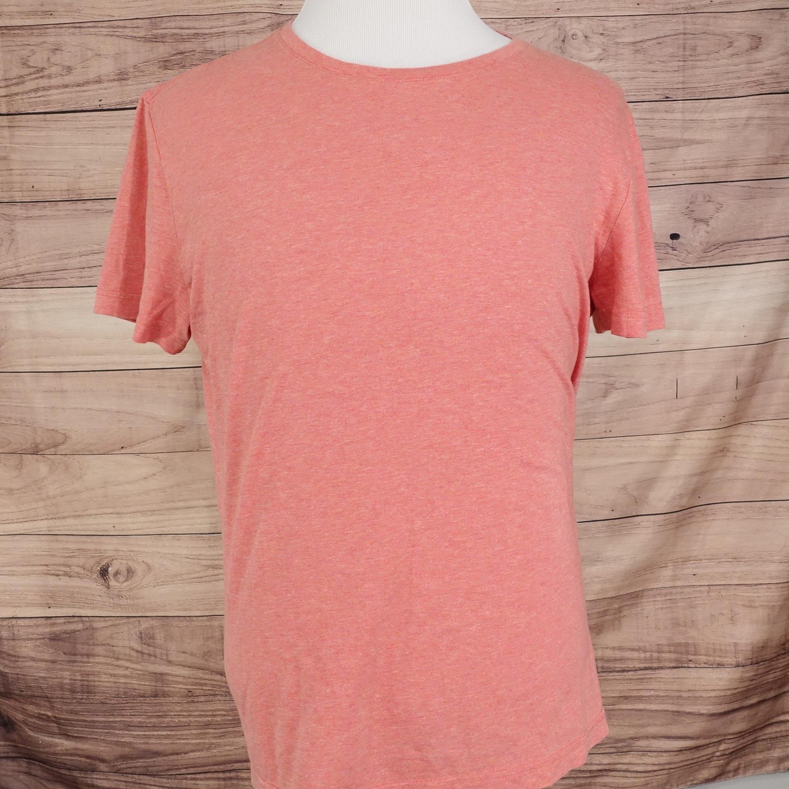 Banana Republic Shirt Mens Large Heather Coral Soft Wash Organic Cotton Crewneck gallery