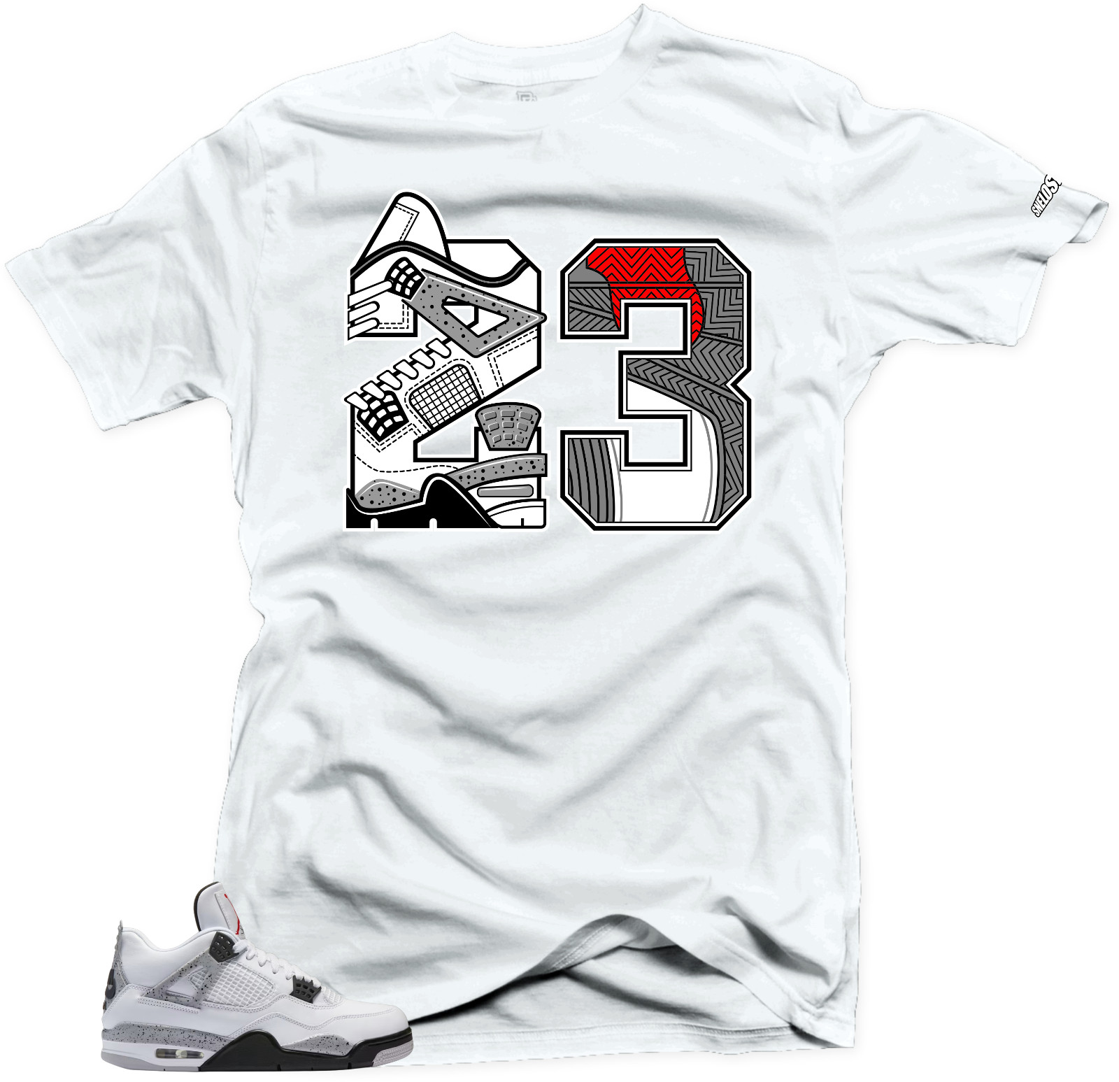 Shirt To Match Jordan Retro 4 White Cement Snelos 23 White Match Tees gallery