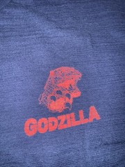 Godzilla Toho Co. Kanagawa Big Wave Graphics Navy Tshirt – Men’s Sz XXL