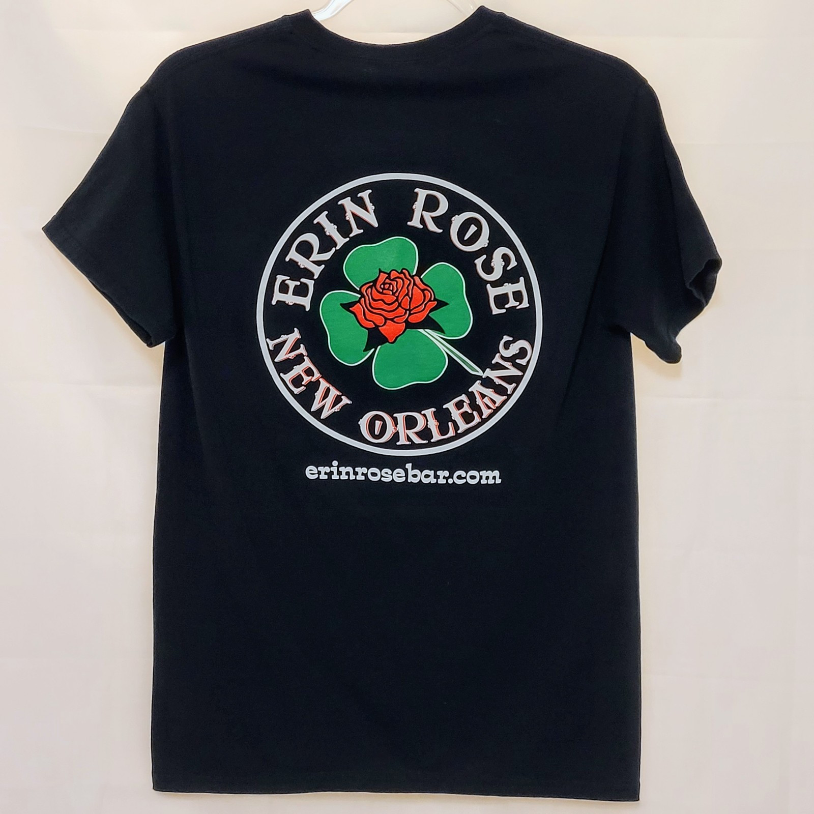 Erin Rose Bar Double Sided Graphic Black Short Sleeve T Shirt Sz S New Orleans gallery
