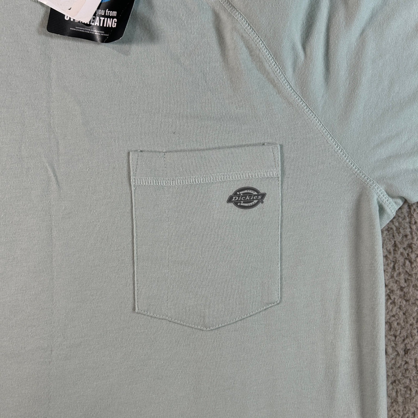Dickies Cooling Temp IQ Performance T Shirt Mens Medium M Light Blue Pocket New gallery